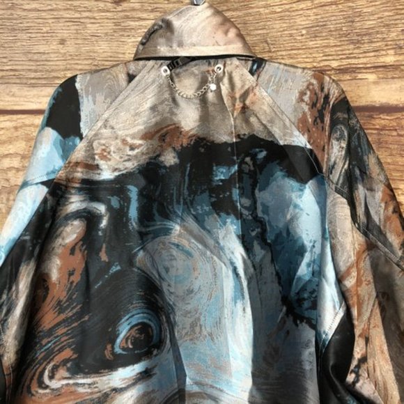 Taakk Mens Large Marble Trench Coat Long Oversized - Picture 8 of 8